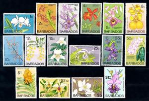 [62749] Barbados 1974 Flora Flowers Blumen - Orchids 16 Values MNH