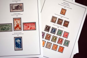 COLOR PRINTED INDOCHINA 1889-1949 STAMP ALBUM PAGES (35 illustrated pages)