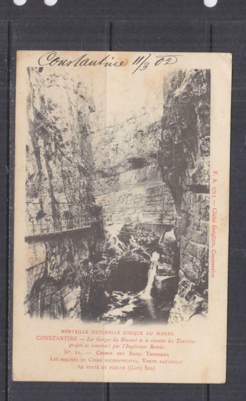 ALGERIA,1902 ppc. CONSTANTINE, Rhumel Gorge, 5c., Constantine to Austria 