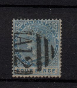 St Christopher QV 1882 4D Blue SG17 Good Used WS36415