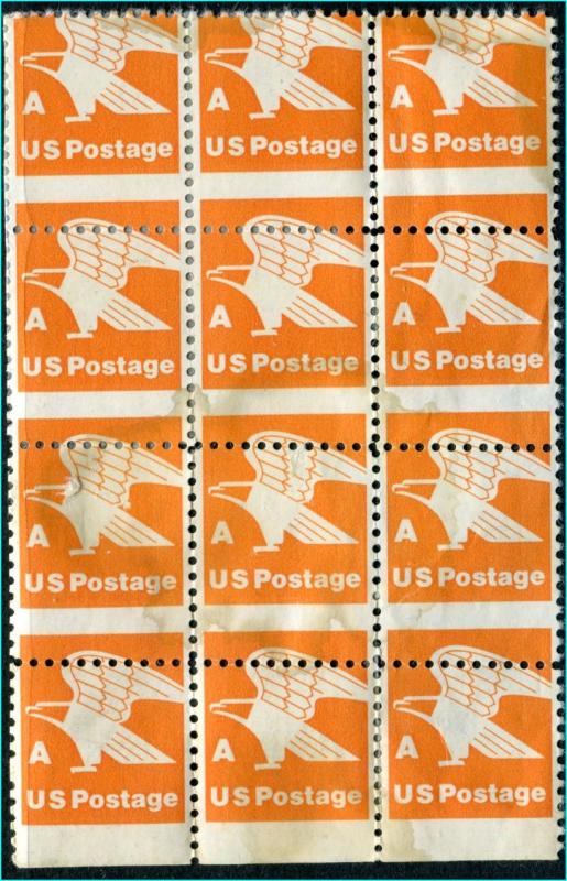 USA #1735 Mis-perf  block of 12  DG    ** Free shipping **