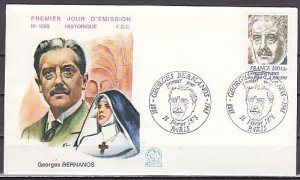 France, Scott cat. B506. Writer G. Bernanos issue. First day cover.