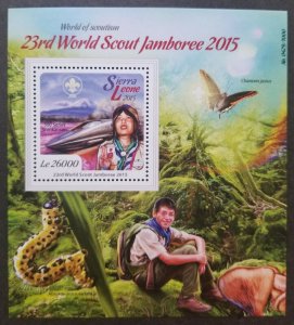 Sierra Leone 23rd World Scout Jamboree 2015 Scouting Train Butterfly (ms MNH
