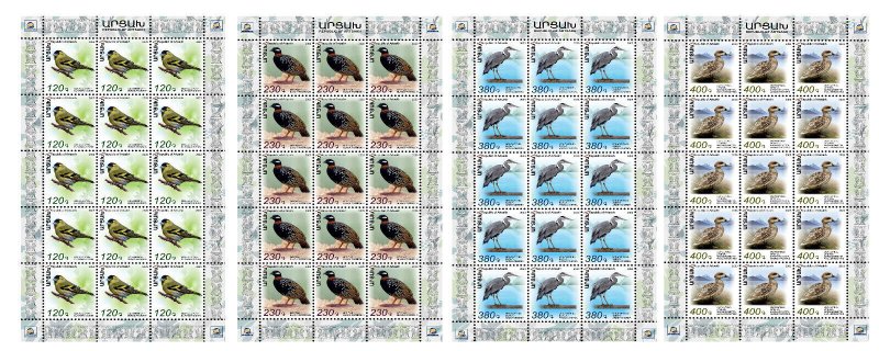 Artsakh 2023 MNH** Mi 260-63 Bird Definitive siskin francolin Heron Marbled duck