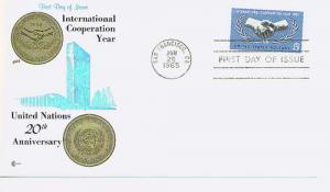 US SC# 1266 FDC Intl Co-0peration Year Cover Craft