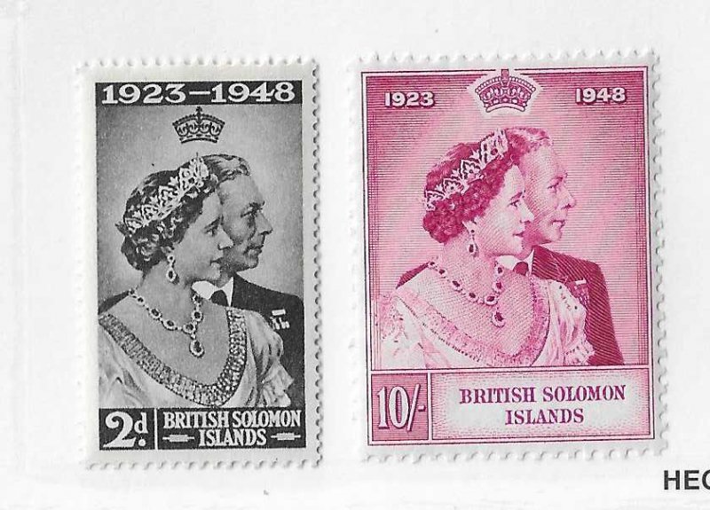 British Solomon Islands Sc #82-83 Silver Wedding set of 2 NH VF