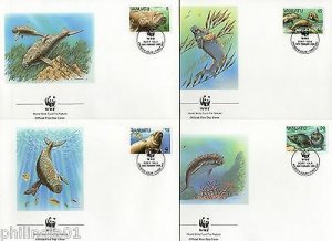 Vanuatu 1988 WWF Dugongs Fish Marine Life Animal Mammals Fauna Sc 470-73 4 FDCs