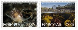 Faroe Islands Denmark 2024 Europa Undewater flora and fauna set of 2 stamps MNH