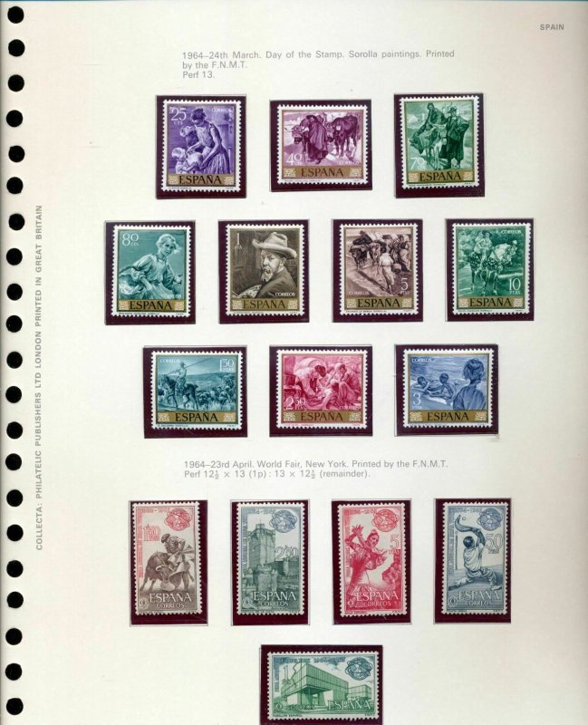 SPAIN 1963/64 MNH Art Arms Ships on 13 Pages(Bat643