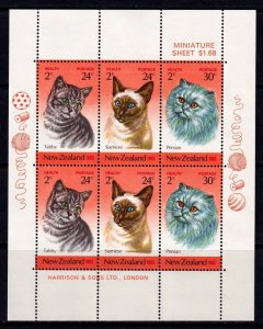 New Zealand 1983 Cats - Health Mint MNH Miniature Sheet SC B117a