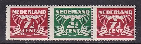 Netherlands   #243r  MH   1941    gull    7 1/2  + 2 1/2 + 7 1/2c combination