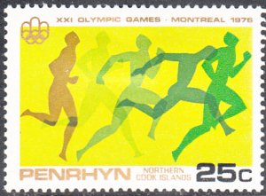 Penrhyn 1976 MH Sc #81 25c Runners Montreal Olympics