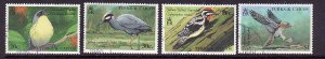 Turks & Caicos-Sc#808,809,811,812-used half set-Birds-1990-