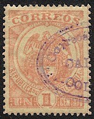 COLOMBIA 1899 Sc 162  1c Used VF, Violet cancel - Eagle / Bird