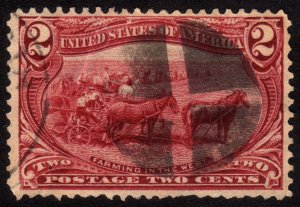 1898 US, 2c stamp, Used, Farming in the West, Sc 286