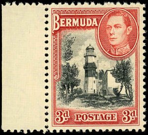 BERMUDA Sc 121 XF/MNH- 1938 3p St.David's Lighthouse & KGVI