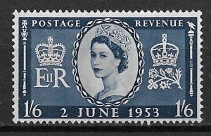 1953 Great Britain 316 Queen Elizabeth 1sh6 MH