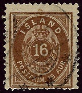 Iceland SC#27 Used F-VF SCV$110.00...Worth a Close Look!!