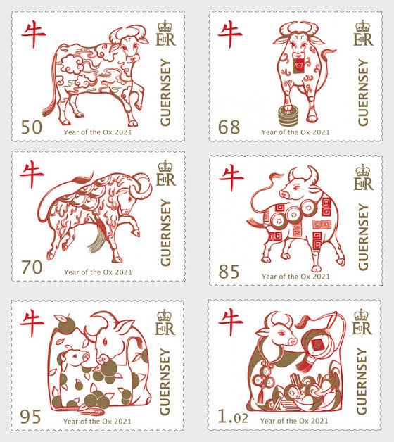 Guernsey 2021 MNH Stamps Year of the Ox Chinese New Year Zodiac