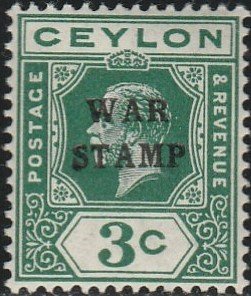 Ceylon, #MR2a  Mint Hinged From 1918