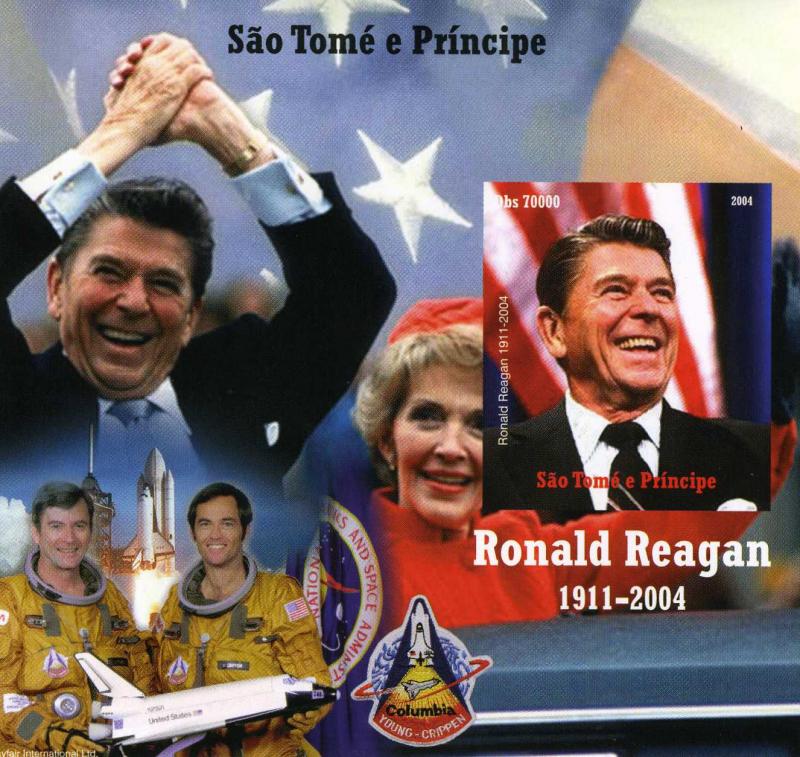 Sao Tome & Principe 2004 SPACE-Ronald Reagan s/s Imperforated Mint (NH)