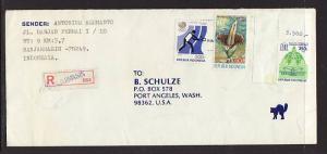 Indonesia to Port Angeles WA Registered  #10 Cover 