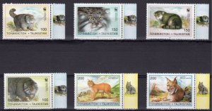 Tajikistan 1996 WWF PALLAS CATS set (6v) Perforated Mint (NH)