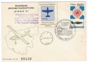 Poland 1991 Card Special Cancellation Silesian Uprisings I World War Airplane