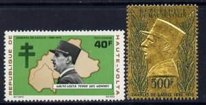 UPPER VOLTA - 1971 - de Gaulle Commemoration - Perf 2v Set - Mint Never Hinged