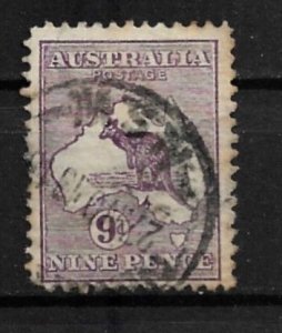 1913 Australia Sc9 9d Kangaroo used