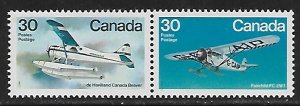 Canada # 970a - Planes Fairchild & De Havilland - pair - MNH....{G3}
