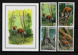 ZAIRE SC 1168-72 NH issue of 1984 - ANIMALS 