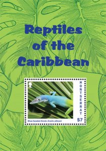 Montserrat - 2013 REPTILES OF THE CARIBBEAN STAMP SOUVENIR SHEET - MNH