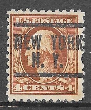 USA 465: 4c Washington, New York precancel, used, F