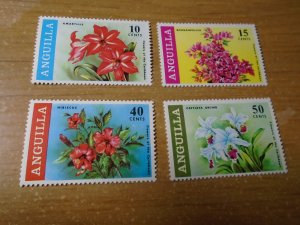 Anguilla  #  70-73  MNH    Flowers