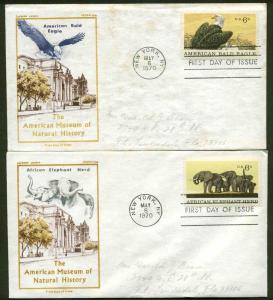 1387-1390 WILDLIFE FDC NEW YORK, NY MATCHED SET OF 4 CHICKERING JACKSON  CACHETS