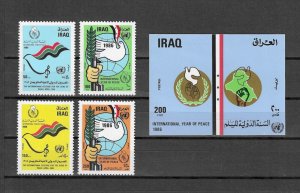 IRAQ 1986 SG 1748/1751 + MS 1752 MNH