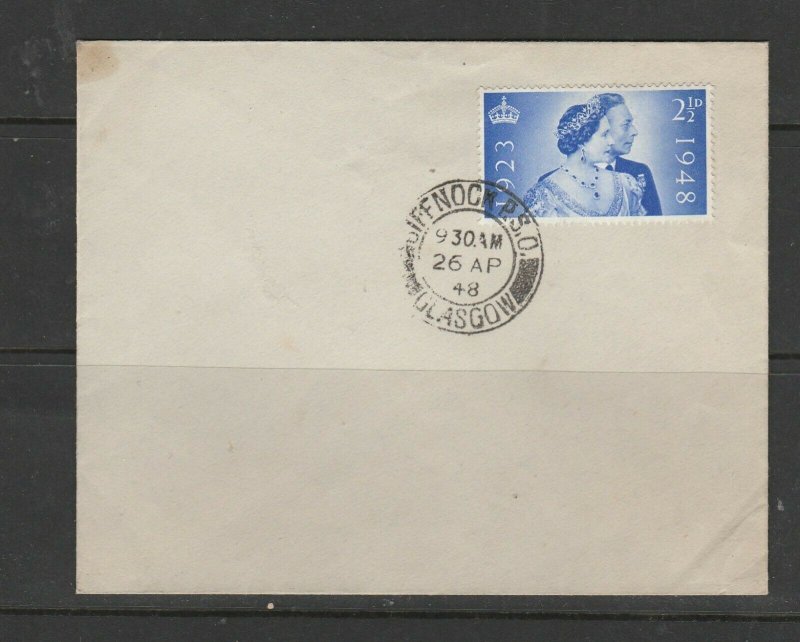 GB FDC 1948 Wedding, Plain, 2 1/2d only, Glasgow cds, Unaddressed