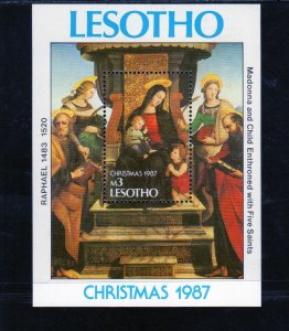 LESOTHO #605 1987 CHRISTMAS MINT VF NH O.G S/S