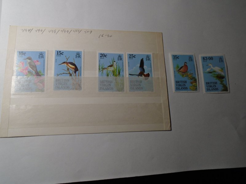 Virgin Islands  Birds    #  494/496/498/499/501/507  MNH