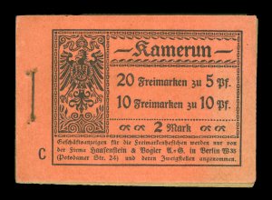 German CAMEROUN 1913 Kaiser's YACHT - COMPLETE BOOKLET  w/publicity Labels - MNH