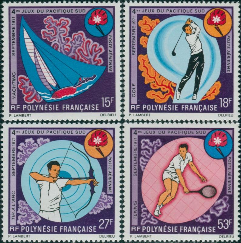 French Polynesia 1971 Sc#C74-C77,SG137-140 South Pacific Games set MNH