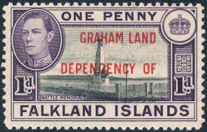 Falkland Islands Dependencies 1944 Graham Land 1d Black & Violet SGA2 MLH