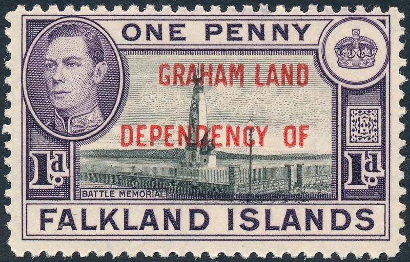 Falkland Islands Dependencies 1944 Graham Land 1d Black & Violet SGA2 MLH