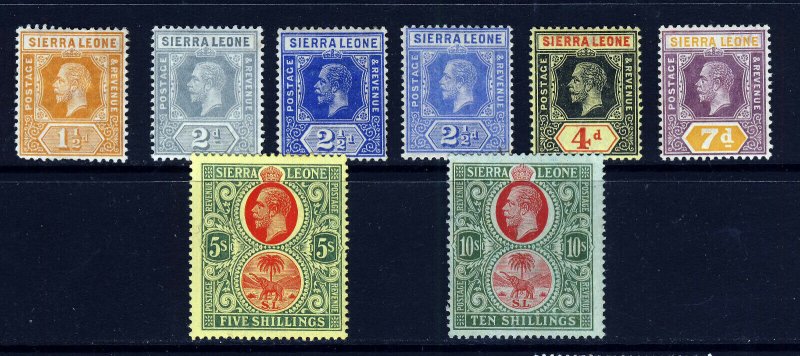 SIERRA LEONE King George V 1912-21 Die I Part Set to 10/- SG 112 to SG 127 MINT