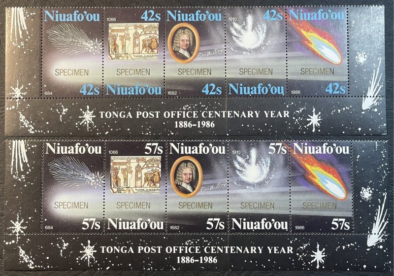 NIUAFO'OU # 64-65-MINT/NEVER HINGED-SPECIMEN-COMPLETE SET/STRIPS OF 5--1986