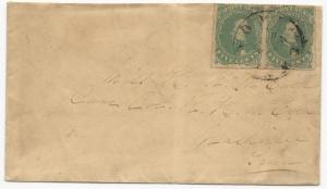 CSA Scott #1 Stone 2 Pair Pos 24-25 on Cover Yorktown, VA to Tennessee VF