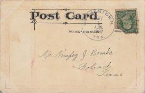 United States Texas Germantown 1907 doane 3/1  1890-1918  PC  Stamp damaged.