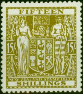 New Zealand 1940 15s Sage-Green SGF202 Fine LMM