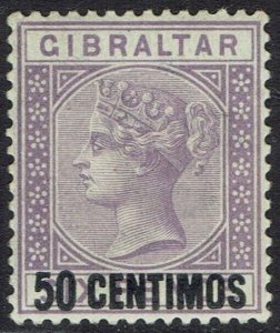 GIBRALTAR 1889 QV 50 CENTIMOS ON 6D